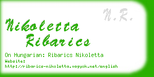 nikoletta ribarics business card